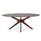 Homeroots 75" Brown Oval Solid Manufactured Wood Pedestal Base Dining Table 486013 - alternate 1