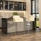 Leisuremod Axis Velvet/Polyester/Leather Bar Stool - Stainless Steel Base, Low Back & Armrests, 2PK ACG29BG2 - alternate 4