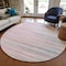 Homeroots 8' Pink Blue And Purple Round Striped Washable Indoor Outdoor Area Rug 597273 - alternate 6