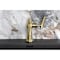 Kingston Brass One-Handle Single-Hole Bathroom Faucet with Push Pop-Up Drain, Brushed Brass KS3547TKL - alternate 2