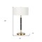 Homeroots 25" Black and Gold Metal Two Light Table Lamp With White Drum Shade 524307 - alternate 3