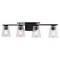 Vaxcel Sedona 4-Light Vanity Light, Matte Black, Clear Glass, 30.75-In. Wide W0593 - alternate 1