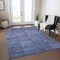 Homeroots 9' X 12' Denim Blue And Sky Blue Patchwork Washable Indoor Outdoor Area Rug 581585 - alternate 4