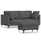 Homeroots 76" Gray Fabric Sofa With Ottoman With Black Legs 641074 - alternate 1