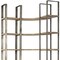 Homeroots 90" Brown Nickel and Solid Wood Curved Six Tier Corner Bookcase 392230 - alternate 5