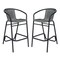 Flash Furniture Lila  Commercial Grade Indoor-Outdoor PE Rattan Restaurant Barstool with Black Aluminum Frame and Footrest in Gray, PK2 2-SDA-AD632032R-GY-GG - alternate 1