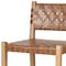 Homeroots 26" Brown and Natural Leather and Solid Wood Low Back Counter Height Bar Chair 605946 - alternate 3