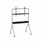 Homeroots 50in Black And Silver Stainless Steel Open Shelving Rolling TV Stand 698914 - alternate 4