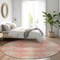 Homeroots 8' Salmon And Beige Round Floral Washable Indoor Outdoor Area Rug 610777 - alternate 6