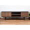 Homeroots 63in Walnut And Gray Wood Open And Enclosed Storage TV Stand 473295 - alternate 3