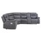 Homeroots Gray Faux Leather Reclining Curved Corner Sectional With Console 564419 - alternate 4