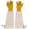 Kings County Tools Long Garden Gloves Breathable Canvas Thorn Proof Leather Gardening Gloves w/ Arm Guard Gauntlet GW03P03-28 - alternate 4