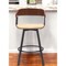 Homeroots 27" Cream and Black Faux Leather with Metal Swivel Counter Height Bar Chair 534450 - alternate 3