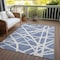 Homeroots 3' X 5' Denim Blue And Ivory Geometric Washable Indoor Outdoor Area Rug 600438 - alternate 3