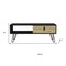 Homeroots 41" Black and Oak Wood and Metal Coffee Table With Drawer And Shelf 546434 - alternate 2