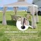 Sunjoy 10 ft x 10 ft Patio Gazebo, Modern Steel Frame Soft Top Gazebo with Netting - Beige & White A101003603 - alternate 4