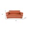 Homeroots 75in Orange and Silver Italian Leather Loveseat 720510 - alternate 4