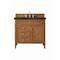 James Martin Vanities Brittany 36" Single Vanity, Saddle Brown, w/ 3 CM Phantome Eclos Top 650-V36-SBR-3PHT - alternate 1