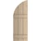 Ekena Millwork Knotty Pine 3 Board Joined Board-n-Batten w/Quarter Round Arch Top Faux Wood Shutters, 16.5"W x 40"H SHUBJQ16X40KPPR - alternate 3