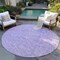 Homeroots 8' Lilac And Ivory Round Floral Washable Indoor Outdoor Area Rug 581872 - alternate 2