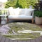 Homeroots 8' Olive Green Purple And Beige Round Abstract Washable Indoor Outdoor Area Rug 602649 - alternate 3