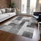 Homeroots 3' X 5' Pewter And Black Geometric Washable Indoor Outdoor Area Rug 605861 - alternate 3