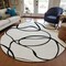 Homeroots 8' White And Black Round Abstract Washable Indoor Outdoor Area Rug 597531 - alternate 3