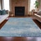 Homeroots 5' X 8' Sky Blue And Gray Abstract Washable Indoor Outdoor Area Rug 630850 - alternate 4