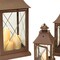Homeroots Set of Three Brown Lattice Glass And Metal Floor Lantern Candle Holders, 3PK 516436 - alternate 2