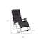 Homeroots 30" Black Steel Outdoor Zero Gravity Chair with Black Cushion 320605 - alternate 2