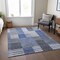 Homeroots 9' X 12' Denim Blue And Navy Blue Striped Washable Indoor Outdoor Area Rug 581693 - alternate 2