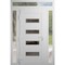 Vdomdoors Front Exterior Prehung Metal-Plastic Door, Manux 8113 White Silk, 2 Side and Top Sidelite Transom,  MANUX8113EXD-WS-W14+36+14xH80+14-RH - alternate 1