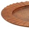 Homeroots 13" Brown Solid Wood Scalloped Rim Handmade Round Charger Plate 633183 - alternate 3