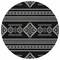 Homeroots 8' Black And Ivory Round Southwestern Washable Indoor Outdoor Area Rug 593650 - alternate 3