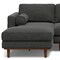 Homeroots 102" Gray Fabric Sofa With Brown Legs 641041 - alternate 3