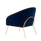Homeroots 31" Navy Blue And Gold Velvet Barrel Chair 534133 - alternate 3