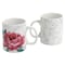 Martha Stewart 16oz Fine Ceramic Decorated Floral 6 Piece Mug Set in White and Pink 128869.01 - alternate 3