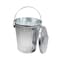 Mytee Products 4Pcs 4 Gallon Steel Galvanized Garbage Trash Can w/ Lid Ideal for Trailers, 4PK TRC-4GALx4 - alternate 4