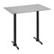Flash Furniture 48" x 30" Tabletop, Gray Faux Concrete, Seamless Surface Technology, 5x22 Black Bar Height T-Bases ST-REC3048-CMGY-T0522B-GG - alternate 1