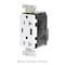 Leviton Duplex Outlet, USB A/C, Ivory, 20A, 125V M58AC-I - alternate 2
