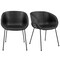 Homeroots Set of Two Black Upholstered Faux Leather Dining Arm Chairs 544261 - alternate 3