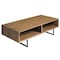 Homeroots 47" Brown and Black Wood And Metal Sled Coffee Table With Two Shelves 357531 - alternate 4