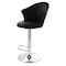 Elama 2 Piece Shell Back Faux Leather Adjustable Bar Stool in Black with Chrome Base ELM-799-21-BLACK - alternate 5
