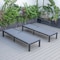 Leisuremod Marlin Patio Chaise Lounge Chair with Black Aluminum Frame, Dark Grey, 2PK MLBL-77DGR2 - alternate 5