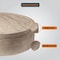 Leisuremod Sandy 32 in Round Fiberstone Coffee Table, Travertine Finish, Weatherproof, Fully Assembled SCT32TR - alternate 2