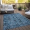 Homeroots 9' X 12' Denim and Gray Oriental Washable Non Skid Indoor Outdoor Area Rug 563752 - alternate 3