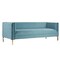 Homeroots 83" Teal Blue Velvet Sofa With Gold Legs 488837 - alternate 1