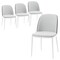 Leisuremod Tule Dining Chair with Velvet Seat & White Steel Frame, Black/Platinum Blue, 4PK TWCBL18BU4 - alternate 1