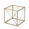 Homeroots 8" Gold Metal Abstract Geo Cube Sculpture 483221 - alternate 3