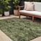 Homeroots 8' X 10' Olive Green and Dark Green Oriental Washable Non Skid Indoor Outdoor Area Rug 563778 - alternate 1